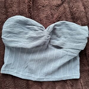 SHEIN blue Strapless Crop Top